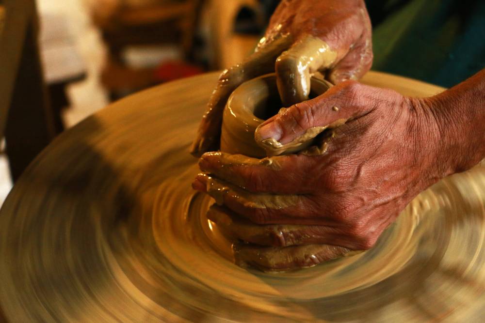 clay on wheel