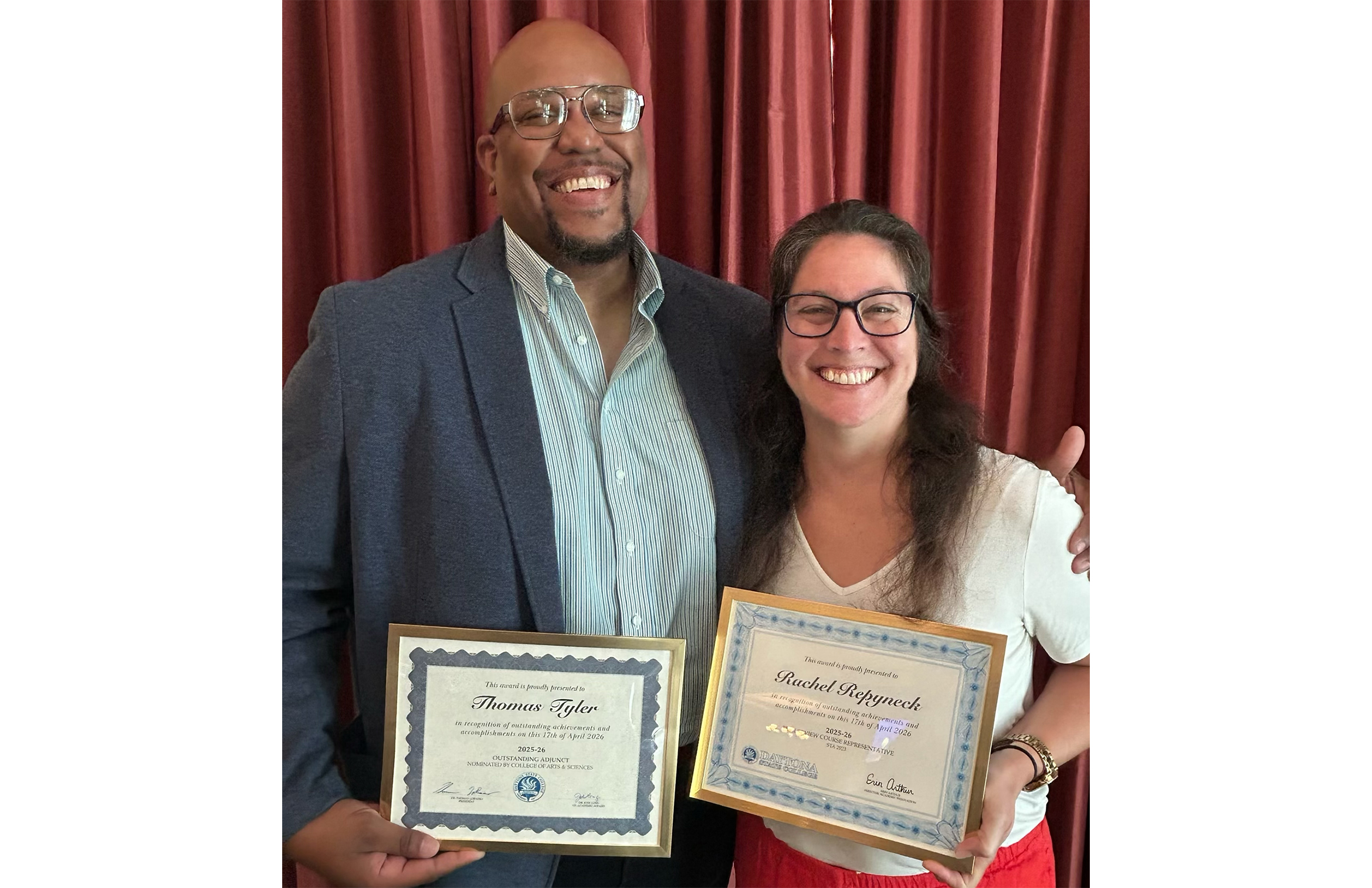 Rachel and Thomas with awards