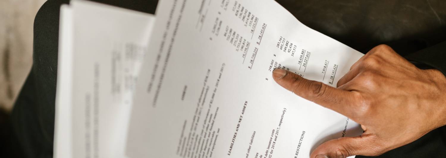 person reviewing accounting documents