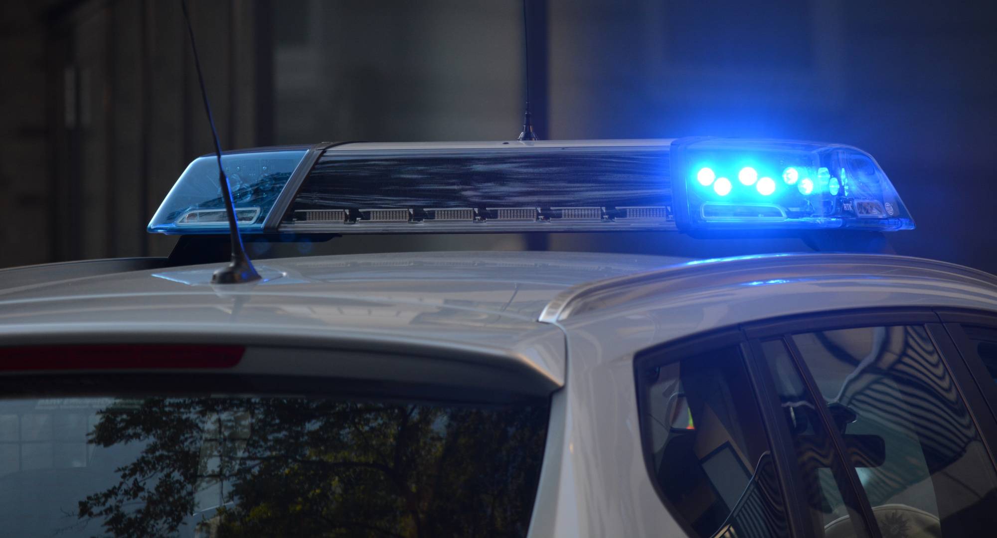 blue lights on a police vehicle