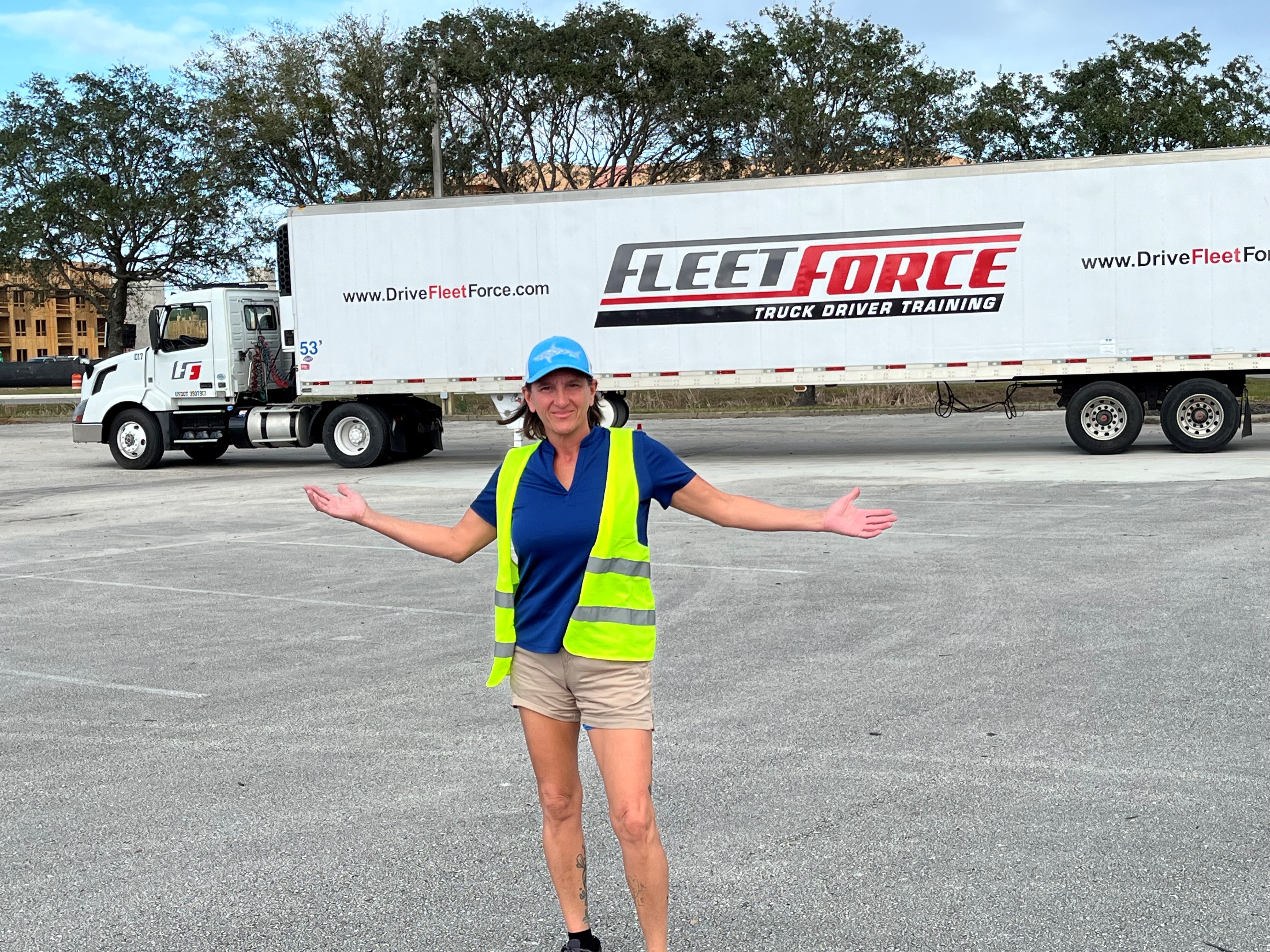 CDL student with truck