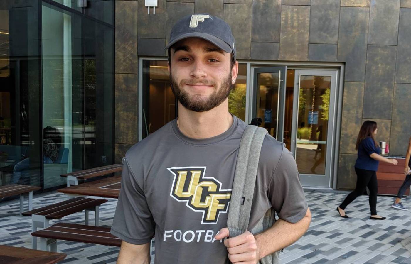 student in UCF football tshirt