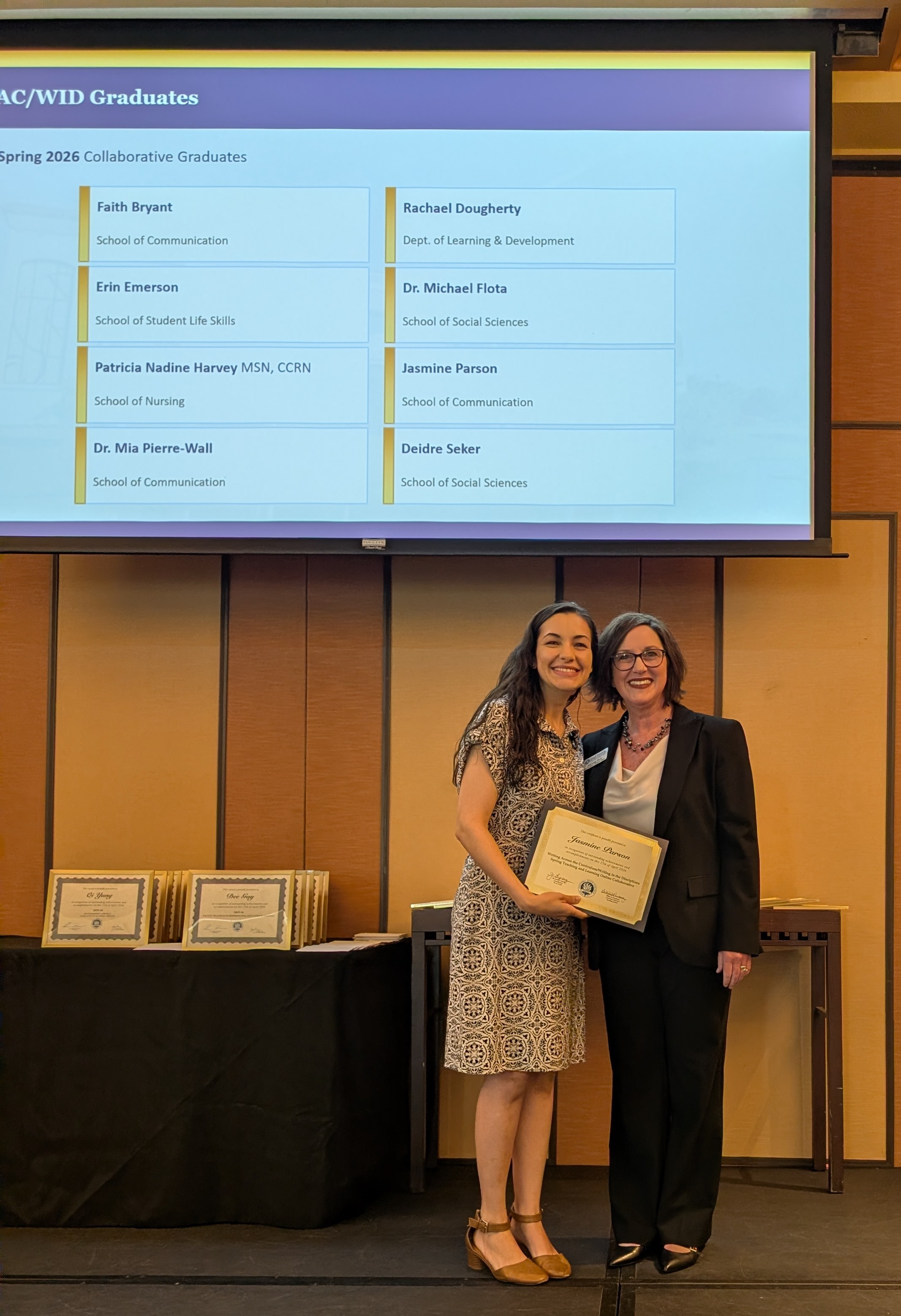 Jasmine Larson and Jodi Long at the Professional Development Event 