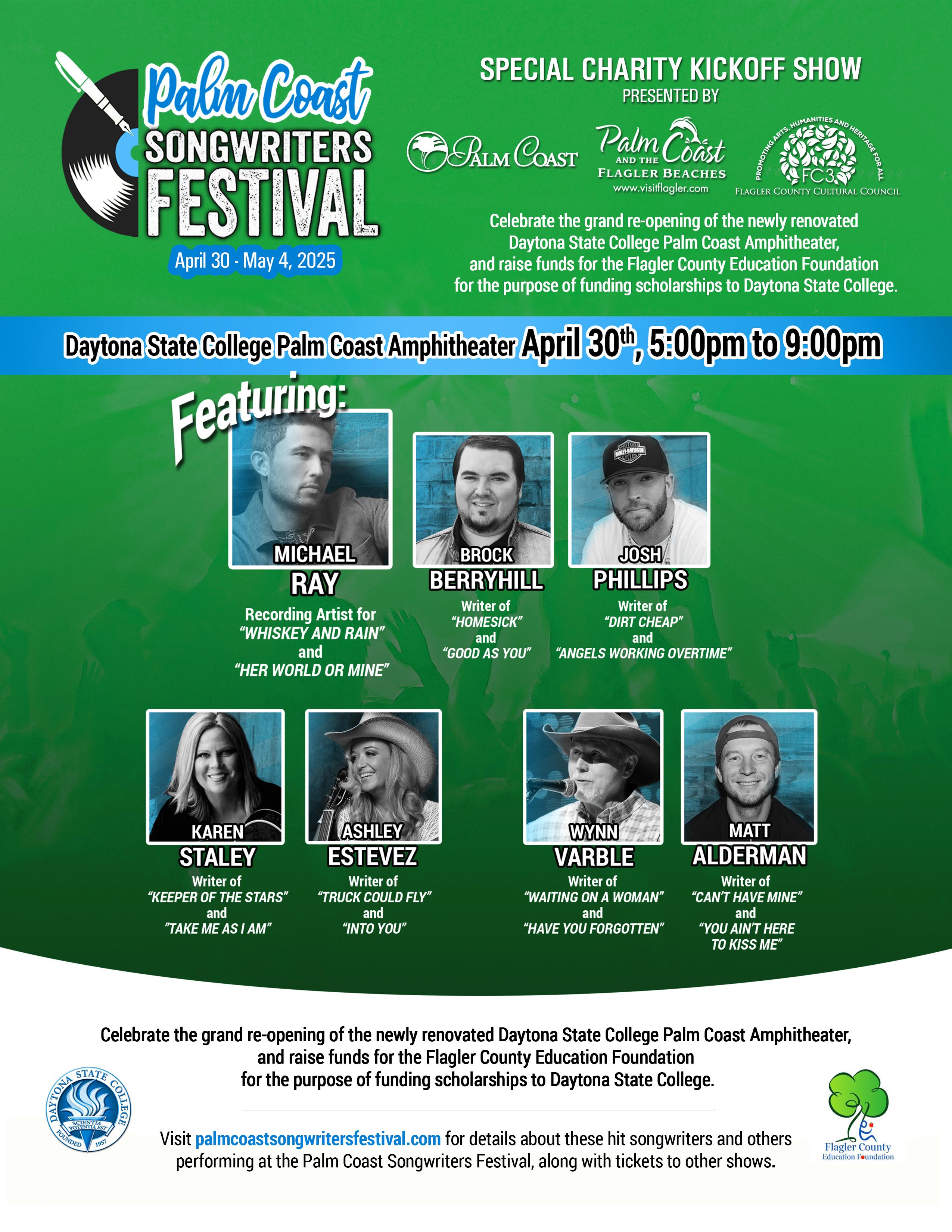 Join us April 30 for the Palm Coast Songwriters Festival