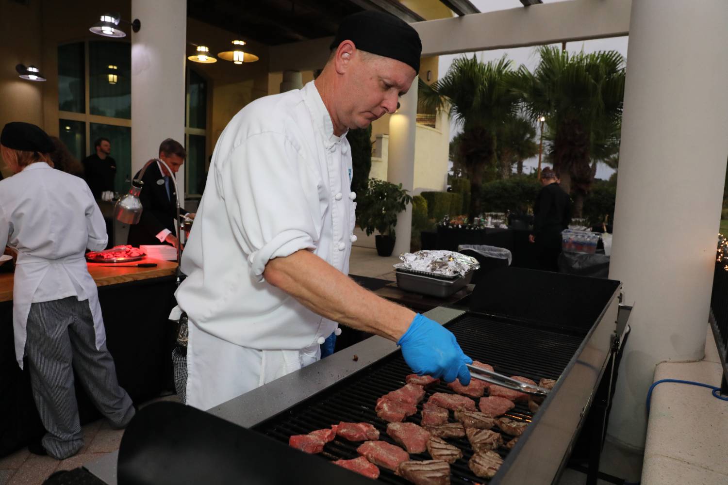 culinary student grilling at annual gala