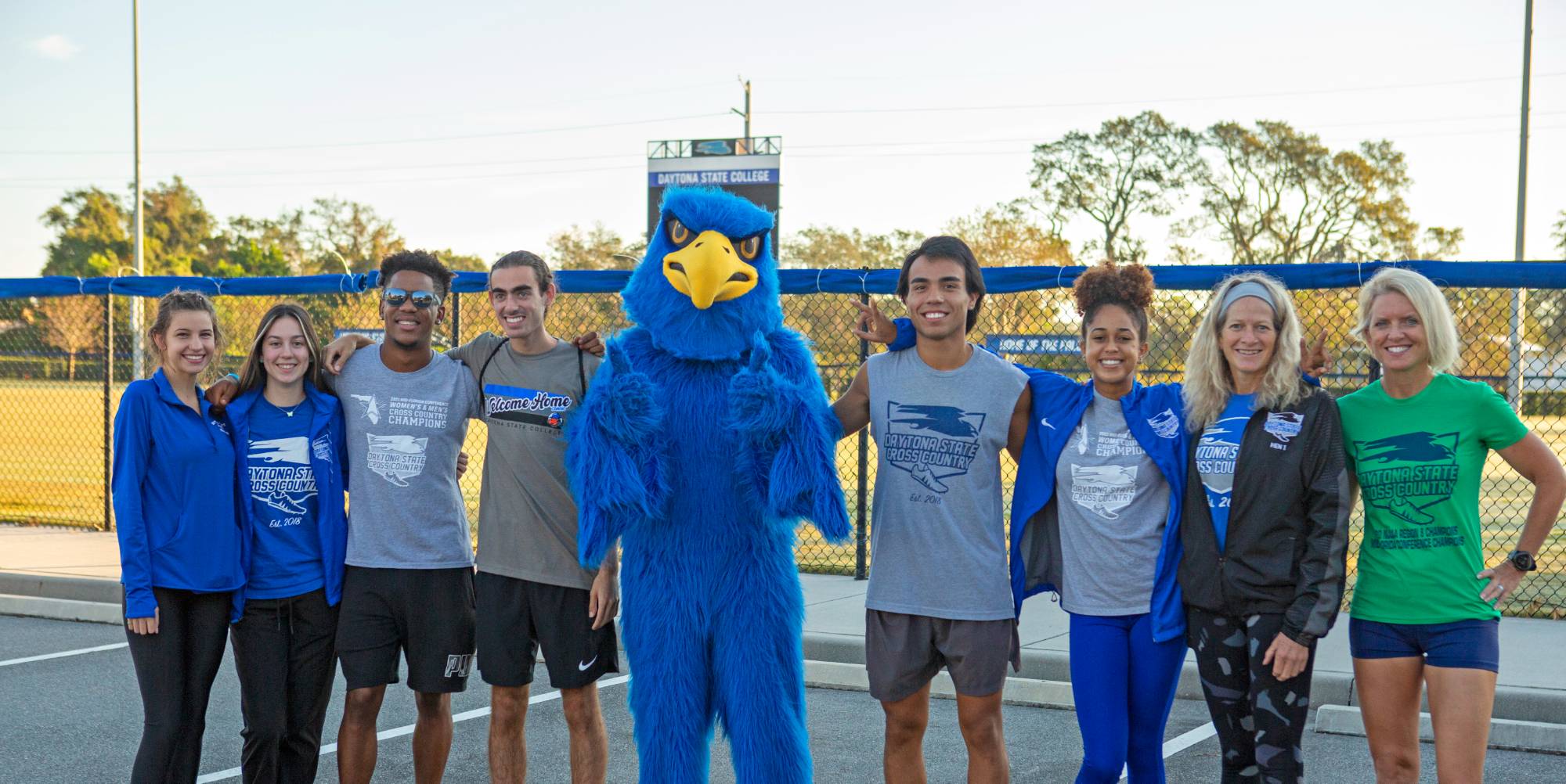 A group of students at the 5k finish line