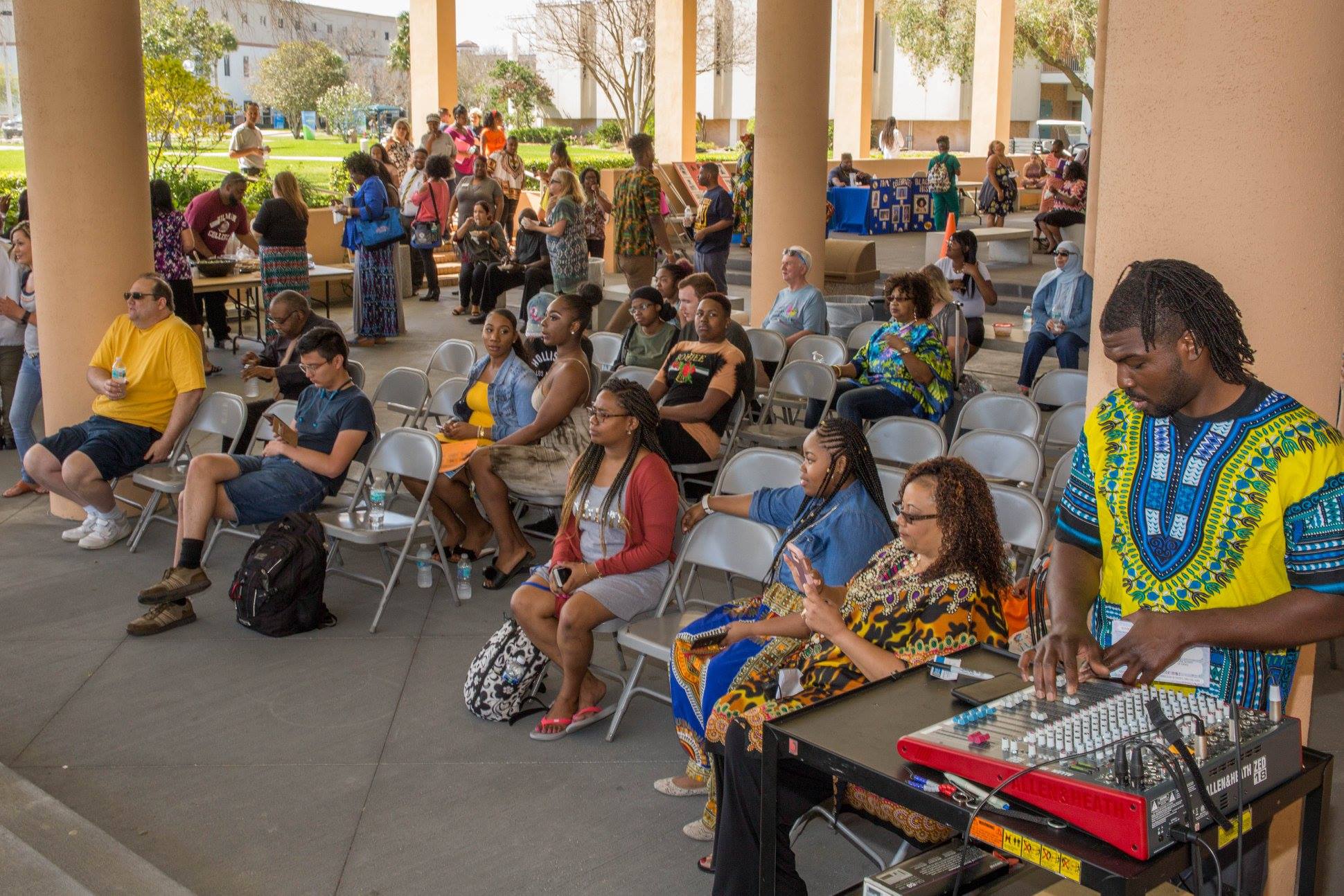 students at a campus event