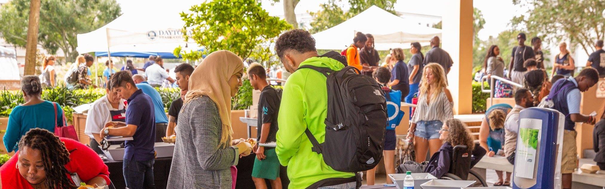 students at an outdoor event