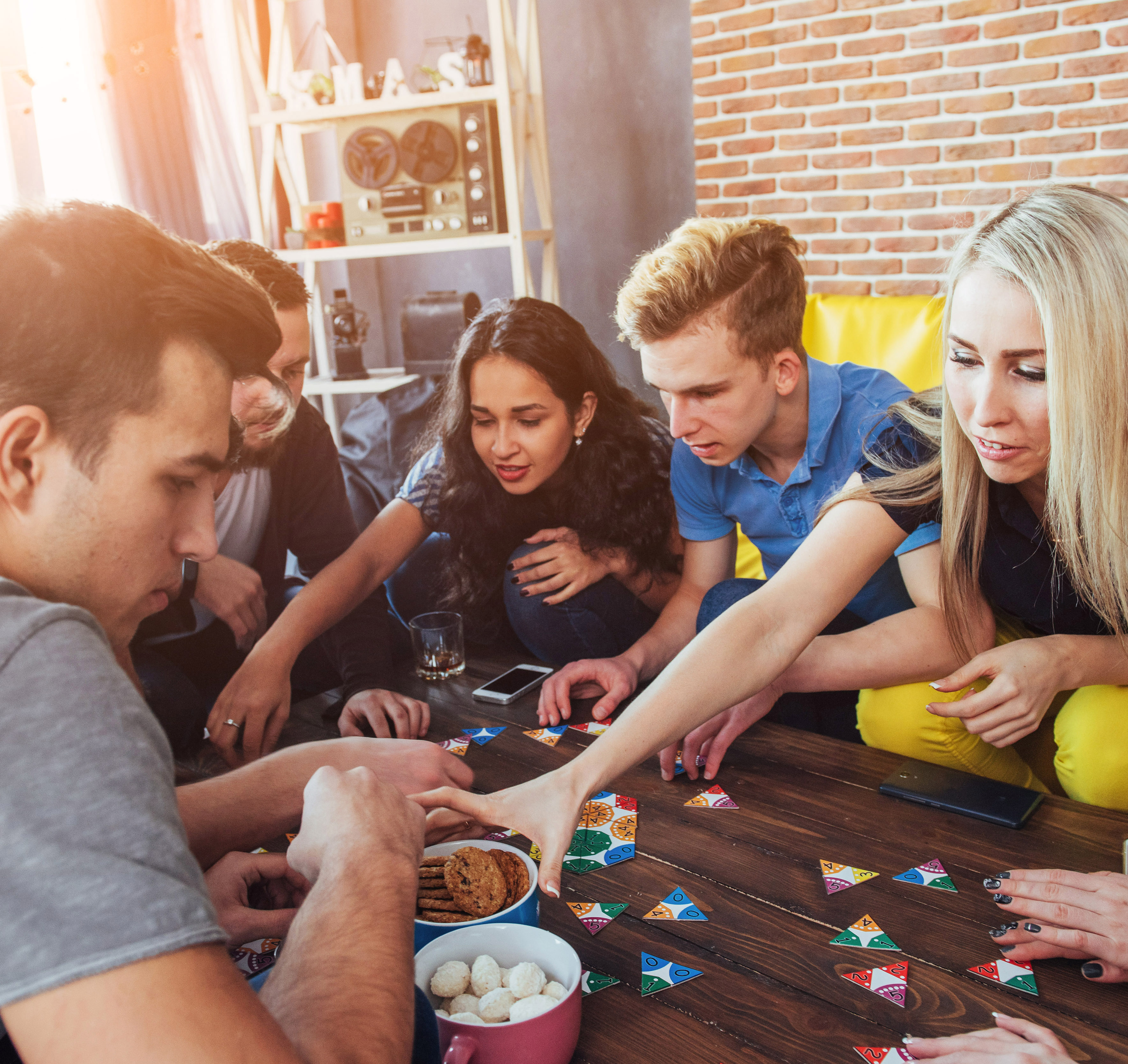 students playing tabletop games