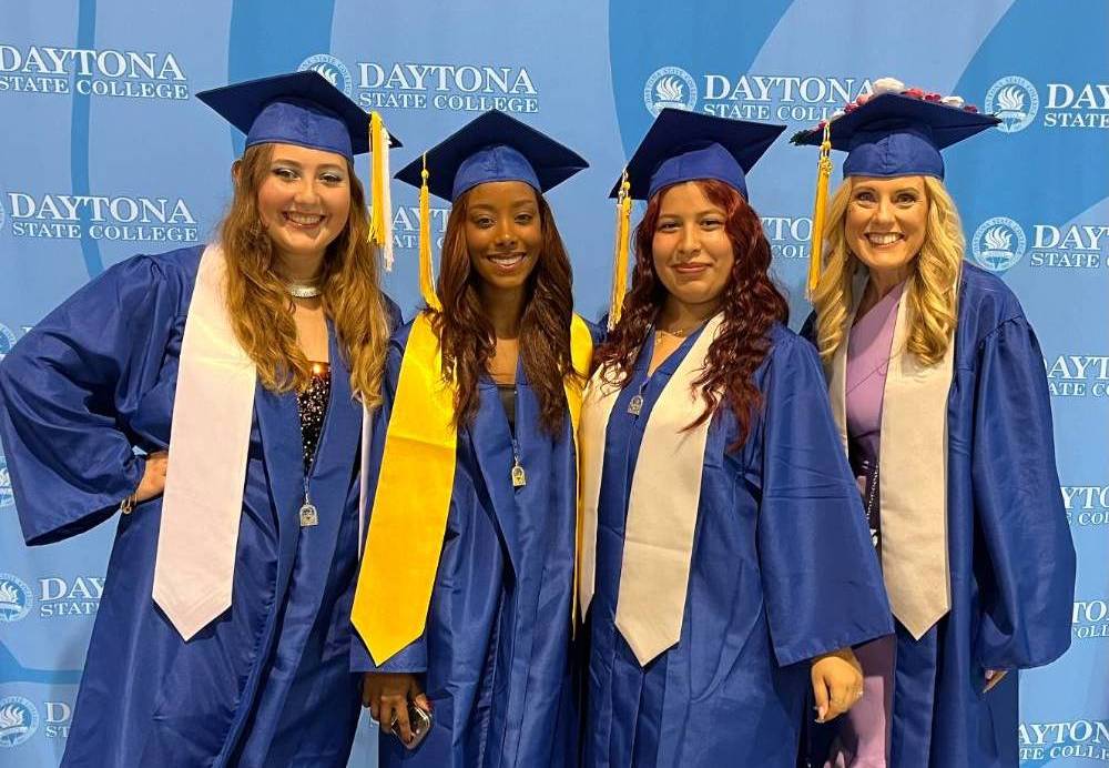 Students at commencement ceremony