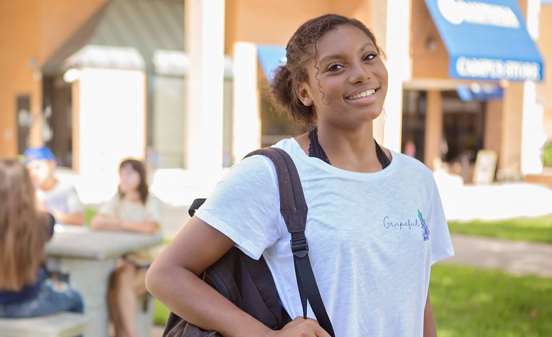 Student on campus