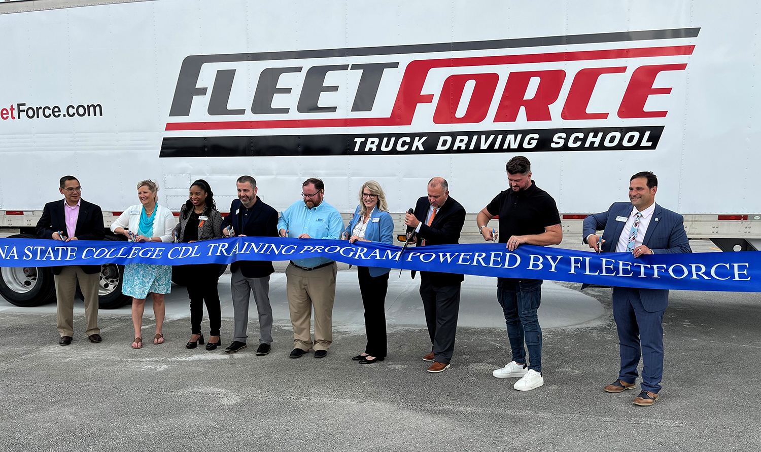 CDL Truck Driving Training Program ribbon cutting ceremony. 