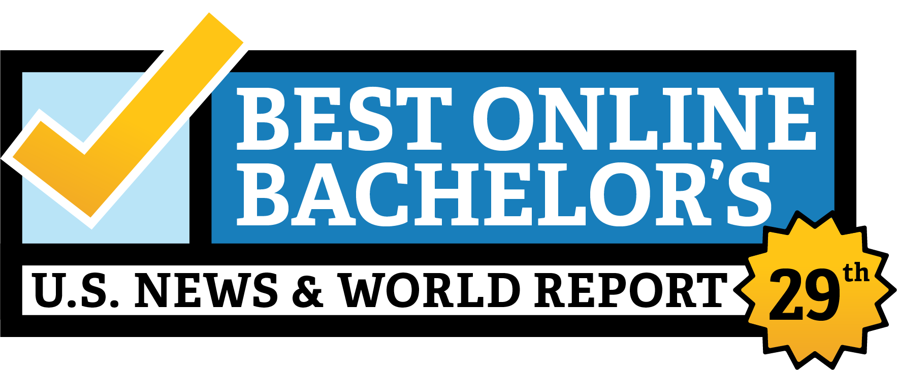 graphic image showing DSC's ranking as No.29 for best online bachelor's degree