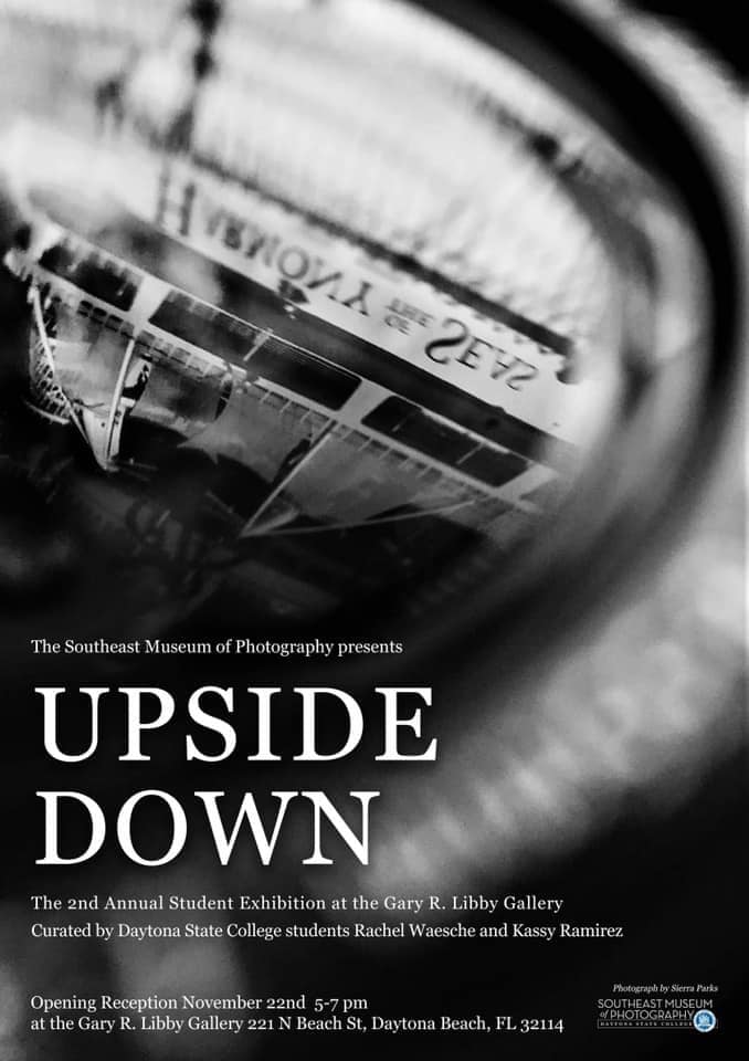graphic depicting "Upside Down" photography exhibition