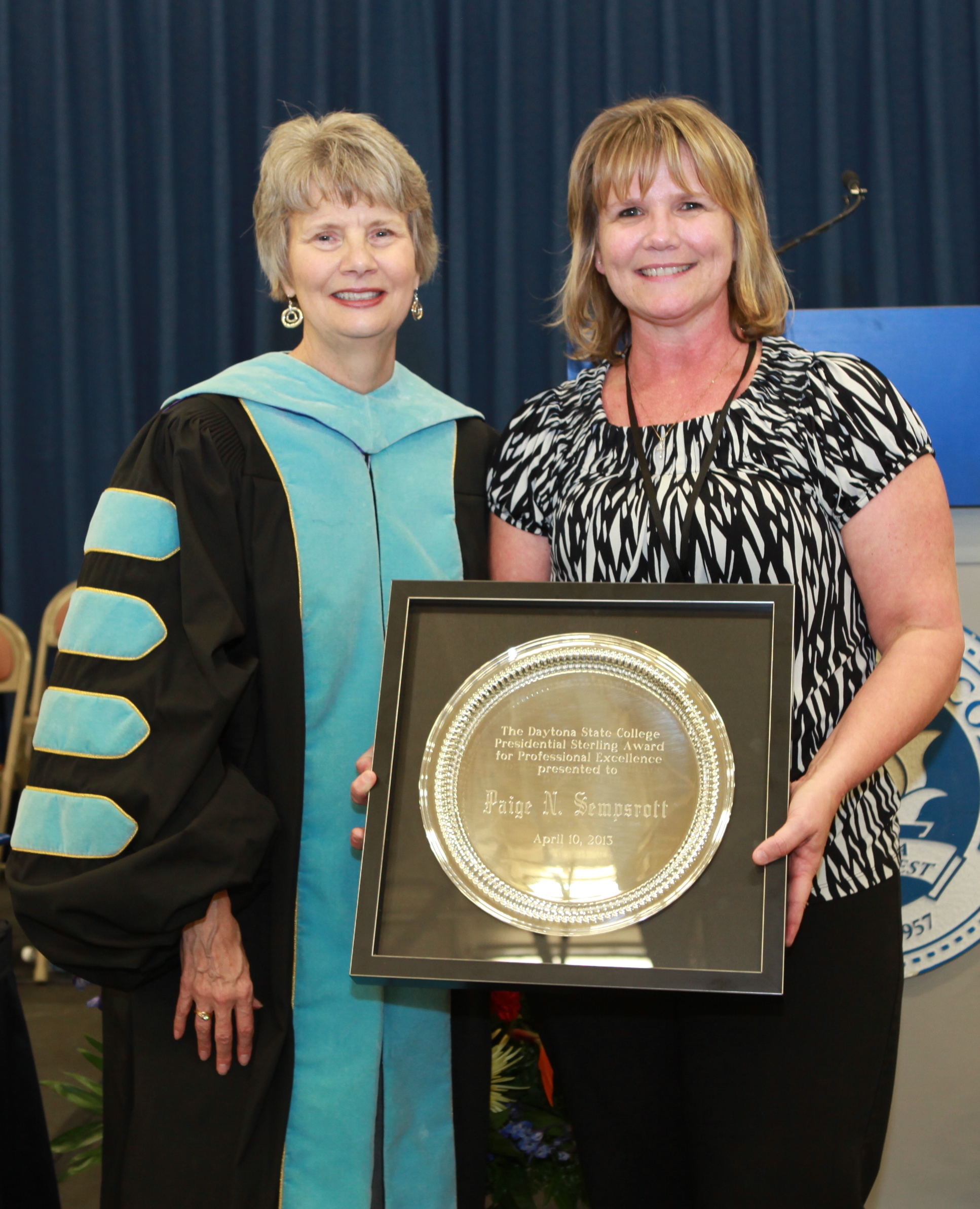 Paige Sempsrott, recipient of the 2013 Presidential Sterling Award for Professional Excellence