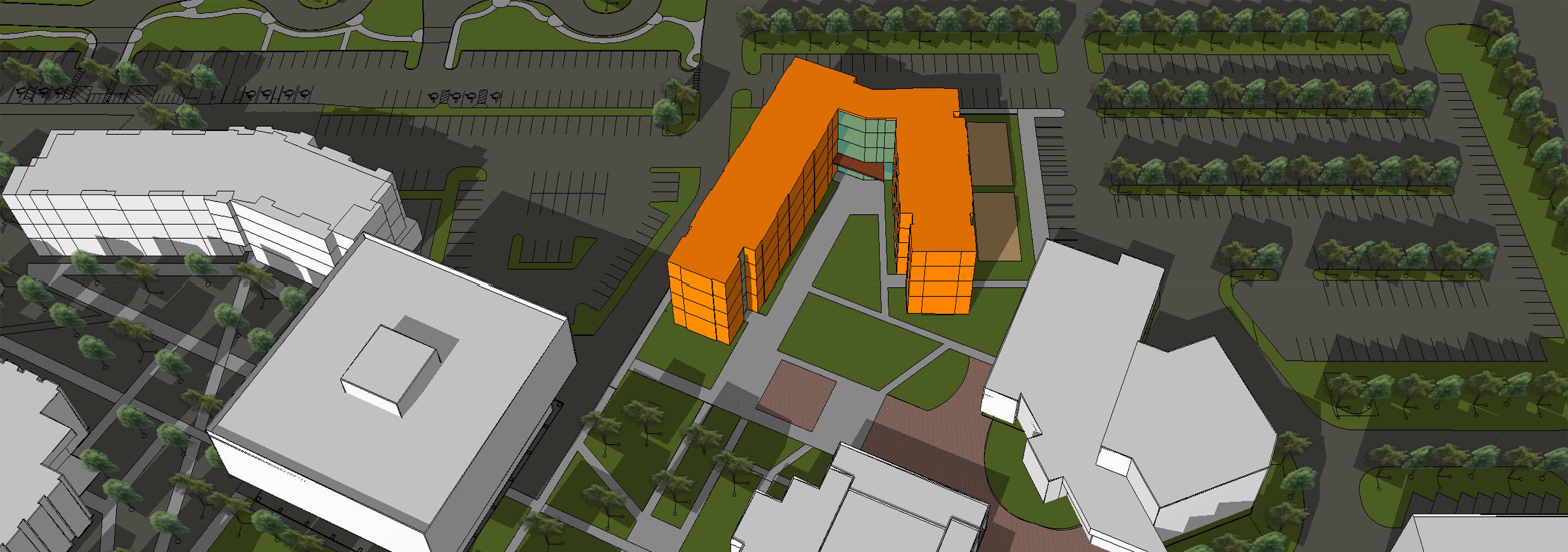 A rendering of DSC's 2nd residence hall.