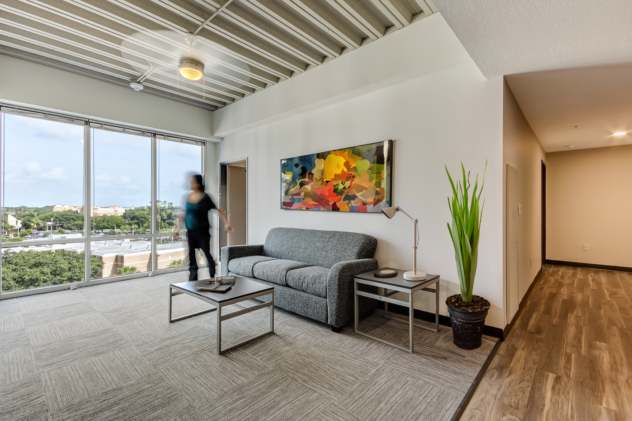 Living are layout in the new dorm.
