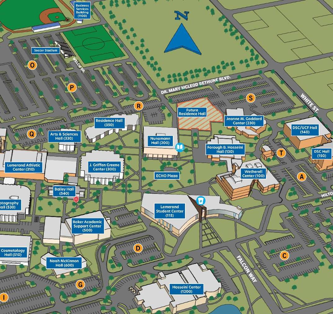 Campus map showing 2nd dorm location