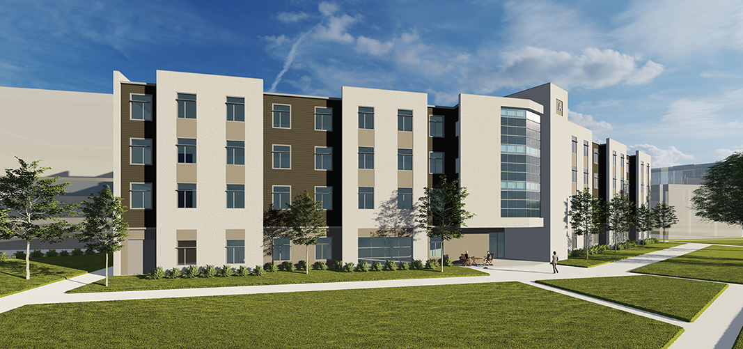 Exterior rendering of residence hall