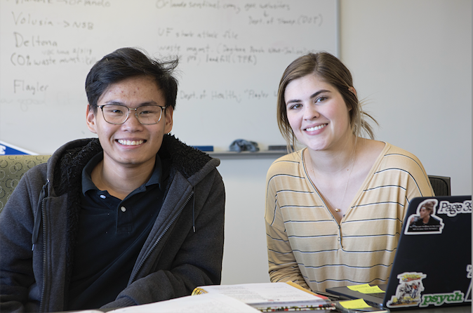 two students working on a project